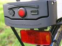 Battery ports and ON button - click to enlarge Battery ports and ON button