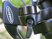 Tektro brake lever and bell - click to enlarge Tektro brake lever and bell