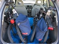 Twin folding bikes in our Nissan Micra