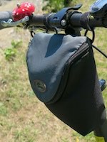 Lowepro bag attached to handlebar