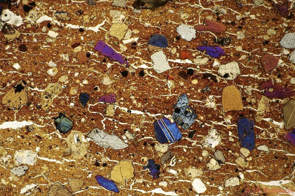 Lapita Pottery, Fiji - thin section in circular polarised light, width 6.5mm